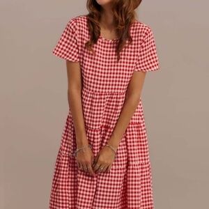 Darling Gingham Tiered Dress!